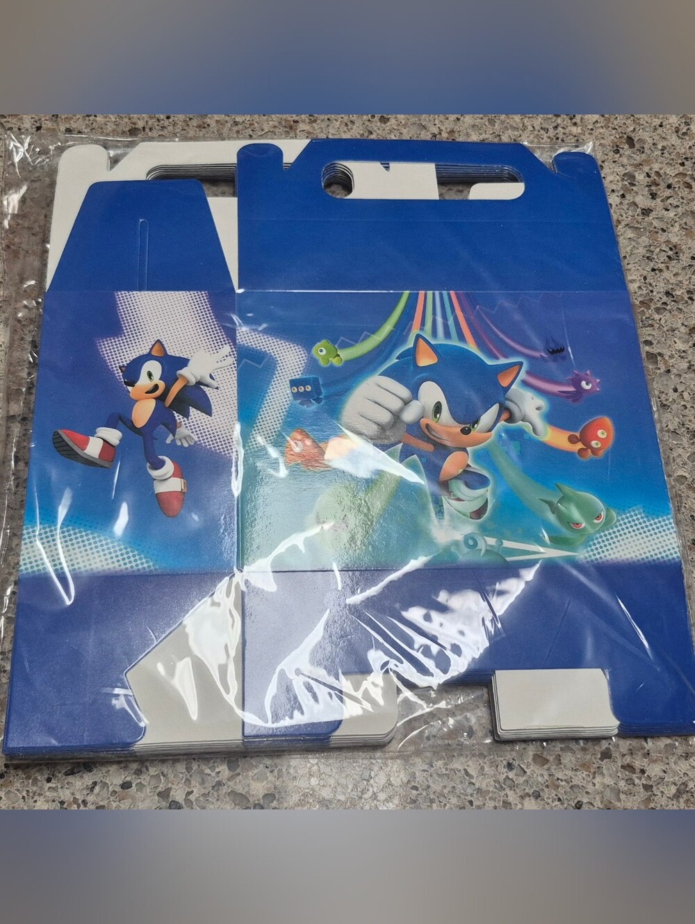 Sonic the Hedgehog Birthday Party Favor Boxes Blue Treat Goodie Gift Bag 10pc